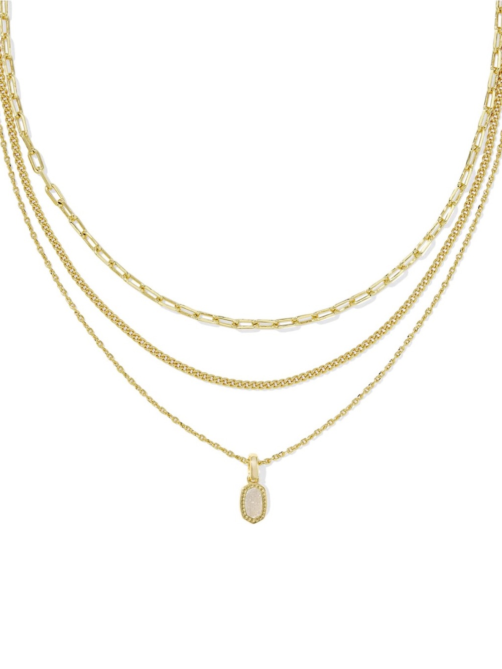 Kendra Scott Mini Elisa Gold Triple Strand Necklace